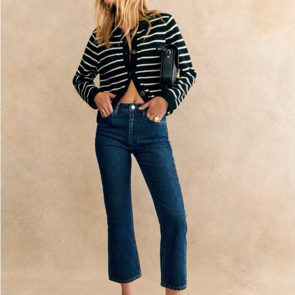 Sezane Betty Cardigan in Black & White - Picture 2 of 7